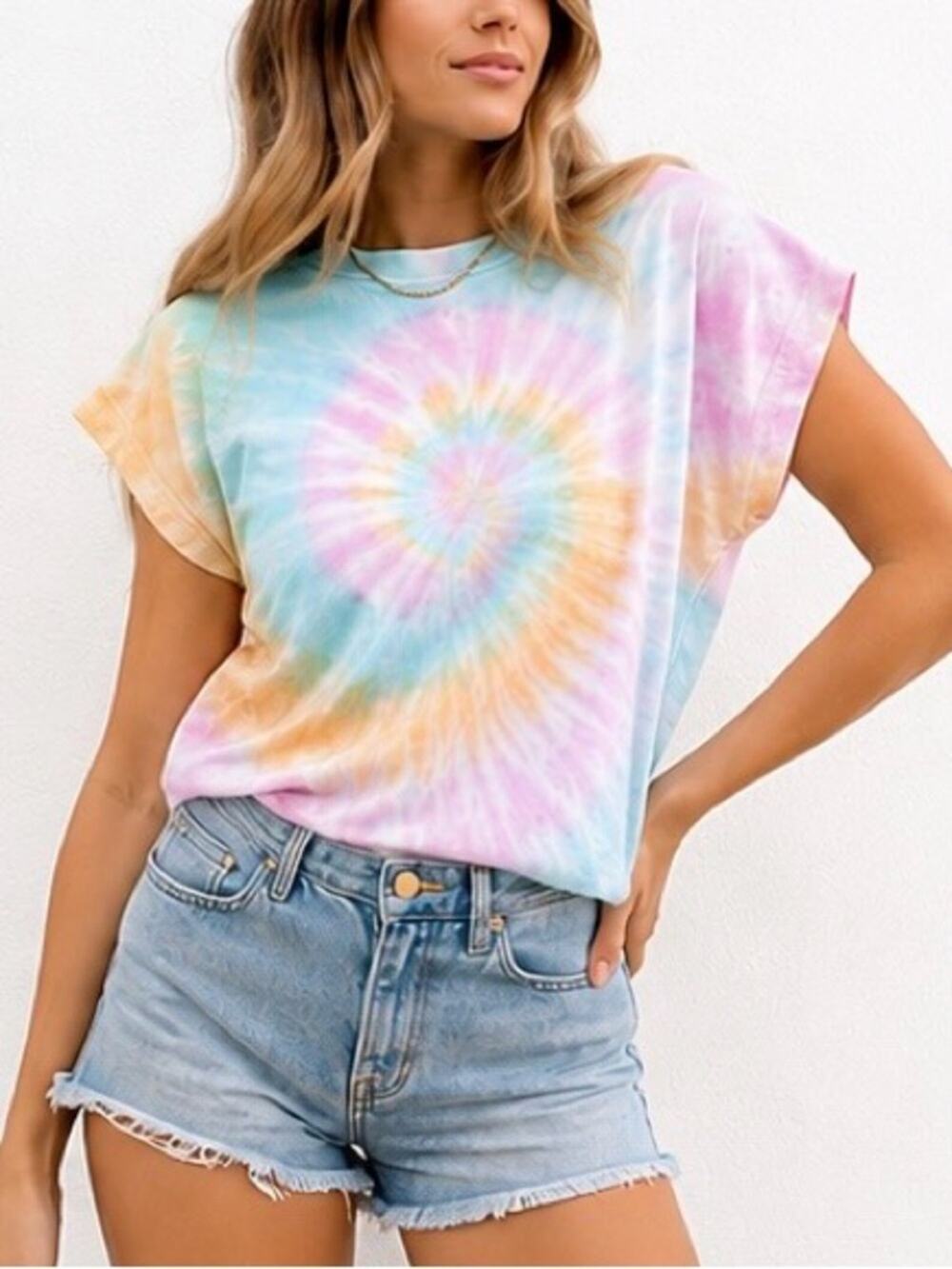 Stoney Clover Lane x Target Pastel Tie Dye Tee Shirt Size Large Oversized